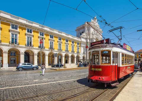 tram, train, road, building, monument, cityscape, lisbon, portugal, architecture, city, lisboa, europe, landmark, portuguese, tourism, skyline, alfama, scene, travel, tram, train, lisbon, lisbon, lisb