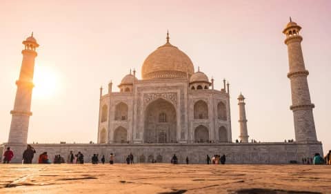 india, taj-mahal, agra, nature, grave, temple, tomb, travel, landmark, marble, religion, islam, asia, sunset, people