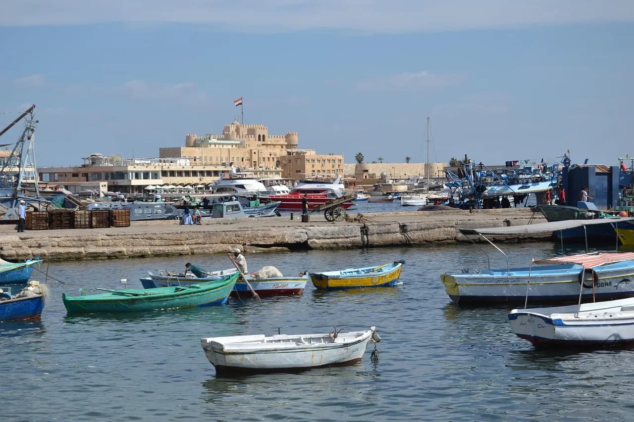 alexandria, mediterranean sea, sea, building, city, nature, sky, travel, landmark, tourism, beach, egypt
